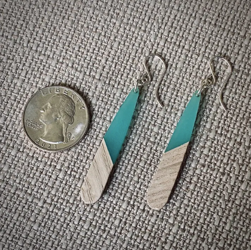 Earrings - Modern Boho Sliver Drops - Turquoise - NRC