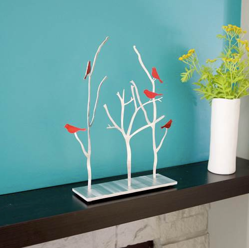 Sculpture - Branching Out - Three Red Birds
