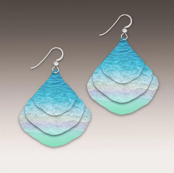 Earrings - Gentle Waves Triple Fan - SSGE