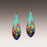 Earrings - Peacock Flowers Long Teardrop - 27NLEC