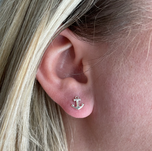 Earrings - Silver Anchor Stud - CPGY