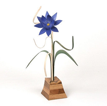 Standing - Layered Splendor One Flower Series - Purple Lotus Flower - Layered Oak Vase - 113-41 LFP