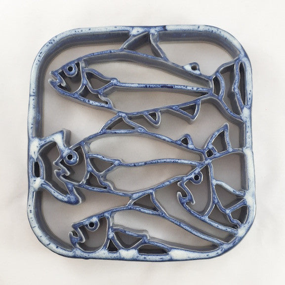 Trivet - Fish - Navy
