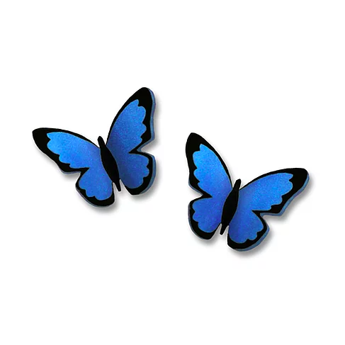 Earrings - Small Folded Blue Morpho Butterfly - 1732