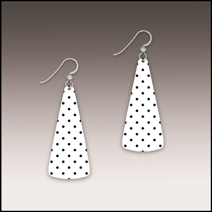 Earrings - Long Pick - Black and White Polka Dot - BW3Z