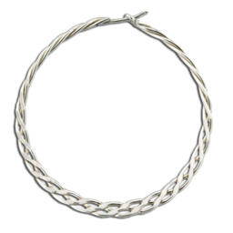 Earrings - Sterling Silver - Braided Hoop Earring - 40mm - CH8-ss