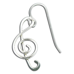 Earrings - Sterling Silver - Music Note - F201-SS