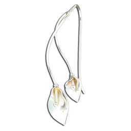 Earrings - Sterling Silver - Mother Daughter Lily - F82-ss