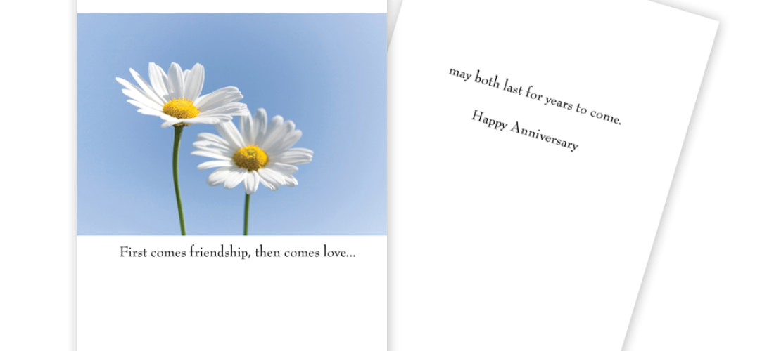 Notecard - Anniversary - First Comes Friendship - 1395