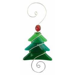 Ornament - Triangle Tree - 5 Inch - Greens