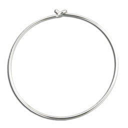 Earrings - Sterling Silver - Thin Wire Hoop - 32mm - H6-ss