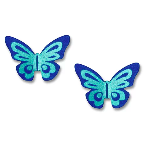 Earrings - 3D Fantasy Butterfly Post in Blue - 1845
