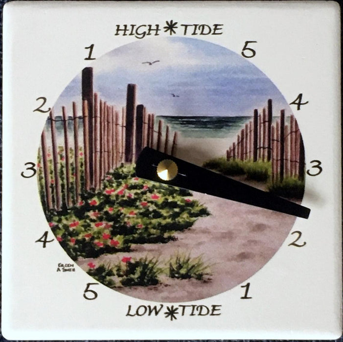 Tide Clock - Desk - Beach Fence - Black Hand