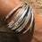 Leather Tube Bracelet - Silver Tubes - Gray - Small