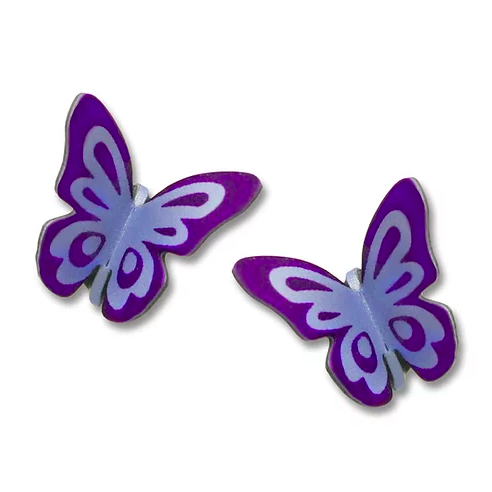 Earrings - Purple Folded Butterfly Post - 1744
