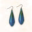 Earrings - Blue Green Dusk Waters Long Teardrop - ME10LE