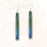 Earrings - Blue Green Dusk Waters Thin Double Rectangle - ME10LS