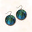 Earrings - Blue Green Dusk Waters with Copper Disc - ME10RE