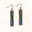 Earrings - Blue Green Dusk Waters with Copper Outline - ME10SE