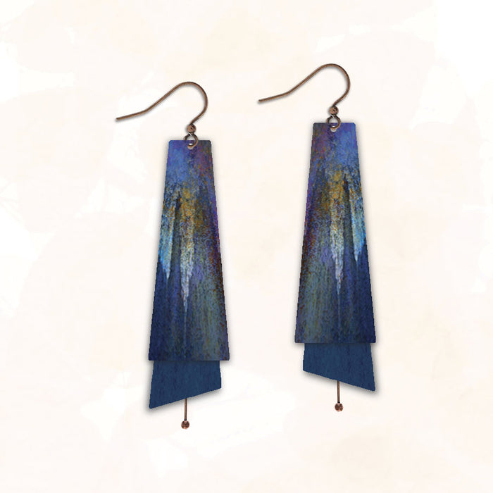 Earrings - Evening Trees Double Rectangle and Dangle - ME17TE