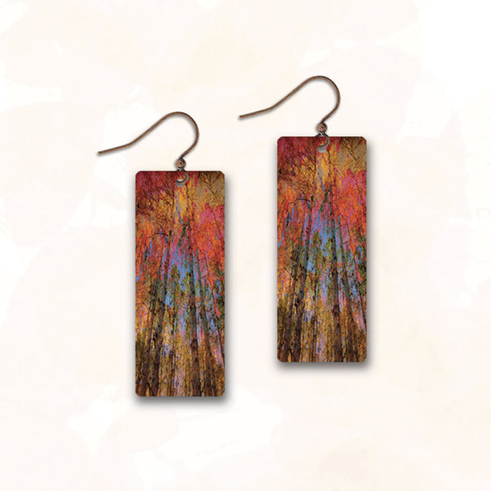Earrings - Autumn Trees Rectangle - ME1CE