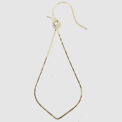 Earrings - Sterling Silver - Hammered Tear Drop Dangle - F23-SS