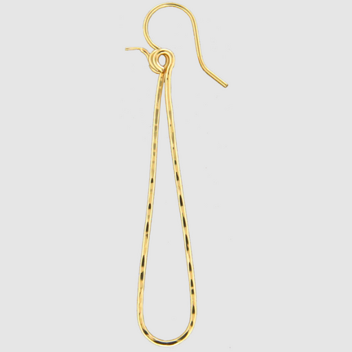 Earrings - Gold-Filled - Hammered Elongated Dangle - F10-GF