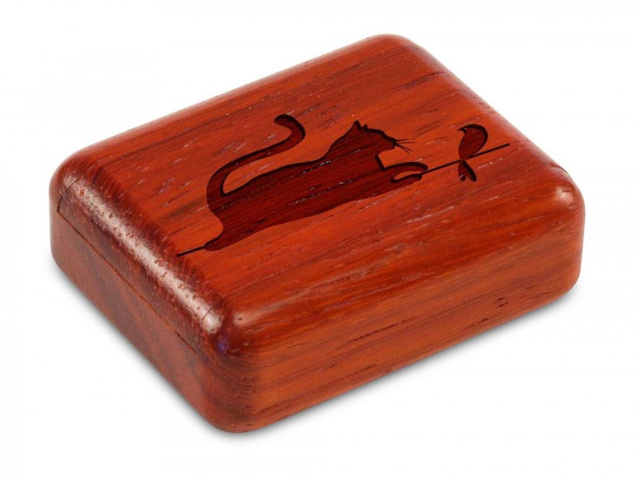 Secret Box - Laser Art - Cat & Bird - Padauk - 1/2x1 1/2x2 - SC0271-264