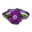 Dog Collar - Purple Gingham Flower - Small