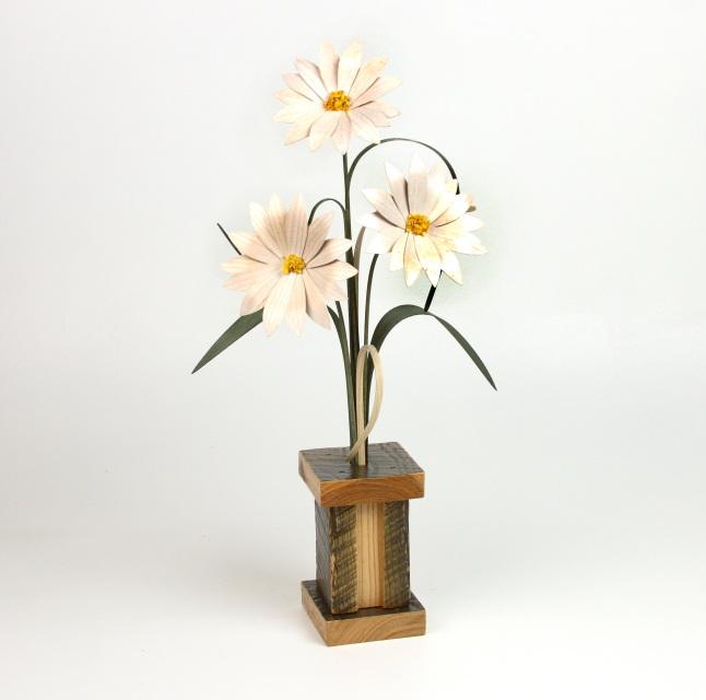 Standing - Salvage Series - Three Daisies - Pillar Vase - 116-81 DSY