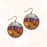 Earrings - White Birches at Sunset with Copper Disc - SH01RE