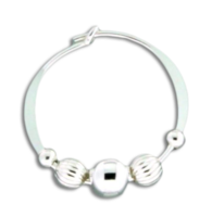 Earrings - Sterling Silver - Tapered Bead Hoop Earring - BD10-ss