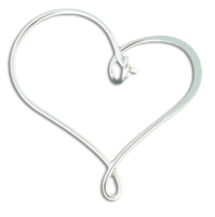 Earrings - Sterling Silver - Enclosed Heart Earring- D15-ss