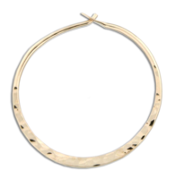 Earrings - Gold Filled - Hammered Round Hoop Earring - 30mm - H12p-gf