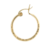 Earrings - Gold Filled - Hammered Hollow Hoop - 22mm - H55p-GF
