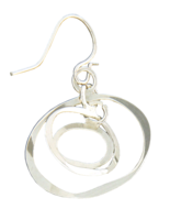 Earrings - Sterling Silver - Tilted Oval - L50-ss