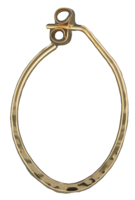 Earrings - Gold Filled - Hammered Oval Hoop - 25mm - PH21-GF