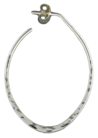 Earrings - Sterling Silver - Hammered Oval Hoop - 35mm - PH22-SS