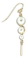 Earrings - Gold Filled - One Long Climb Pearl Earring - S54-gf