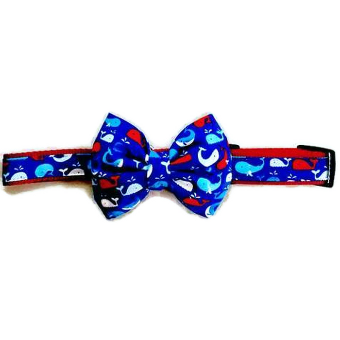 Dog Collar - Whale - Bow Tie - Medium